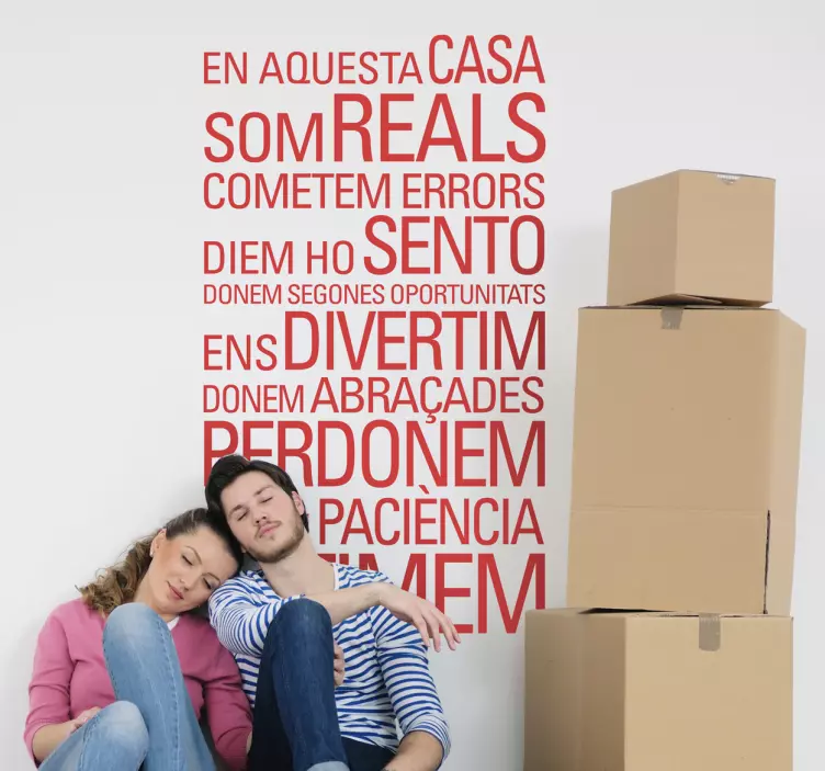 Vinilo frase aquesta casa - TenVinilo