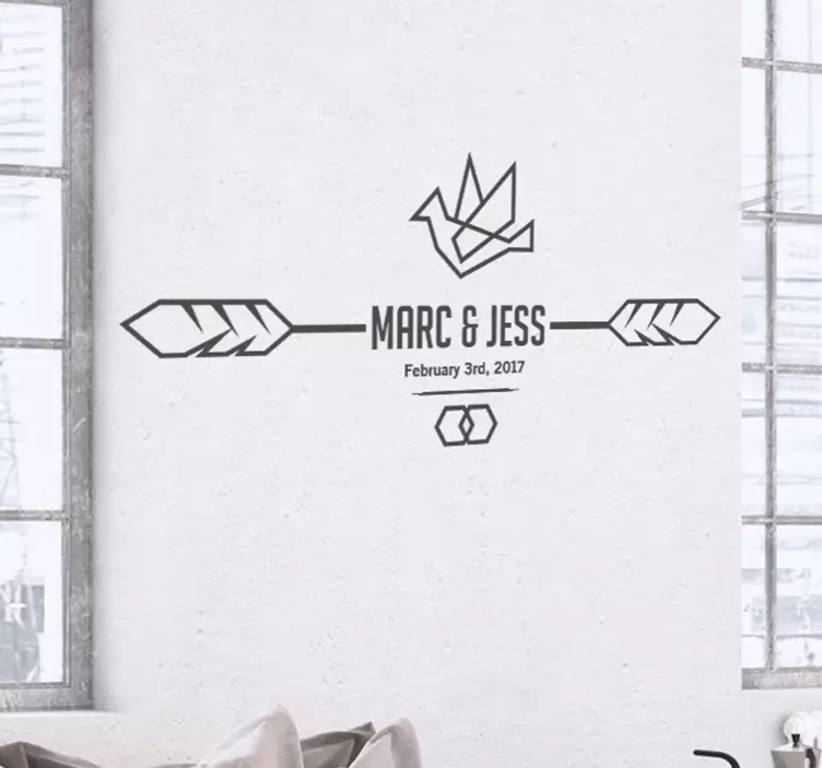 Vinilo decorativo boda hipster - TenVinilo