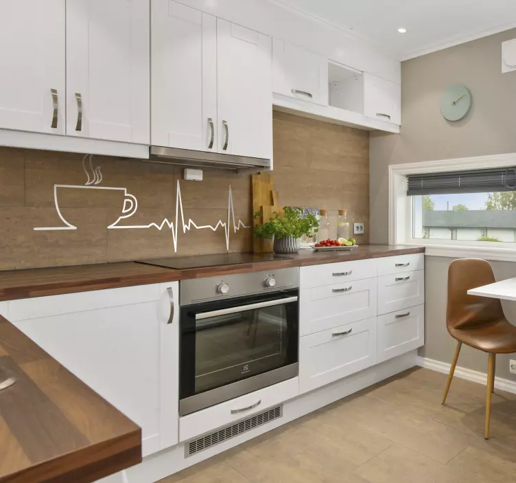 Vinilo decorativo café latido - TenVinilo