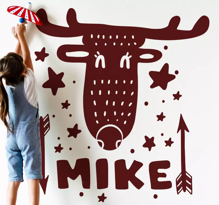 Vinilo animal salvaje Reno nórdico personalizado - TenVinilo