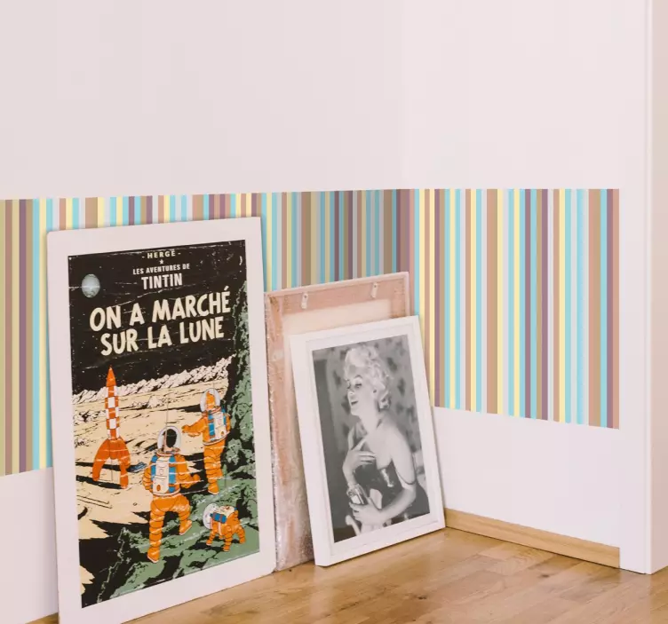 Vinilo decorativo de líneas colores pastel - TenVinilo