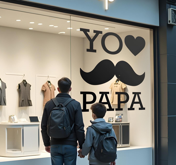 Vinilo escaparate yo amo papa - TenVinilo