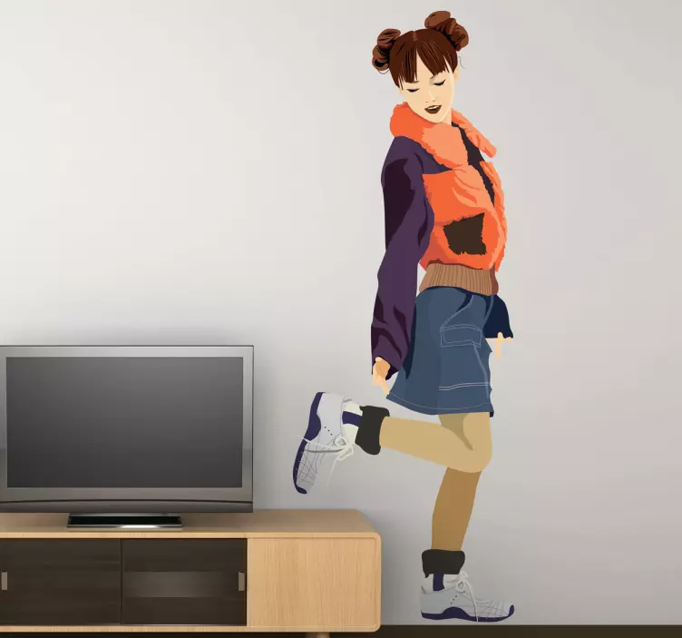 Vinilo decorativo dibujo realista joven - TenVinilo