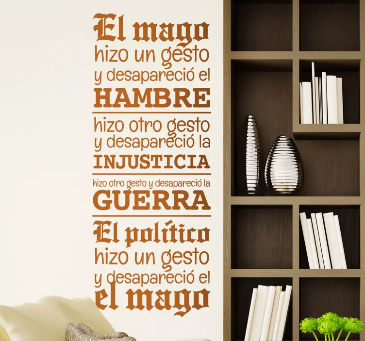 Vinilo decorativo el mago y el politico - TenVinilo