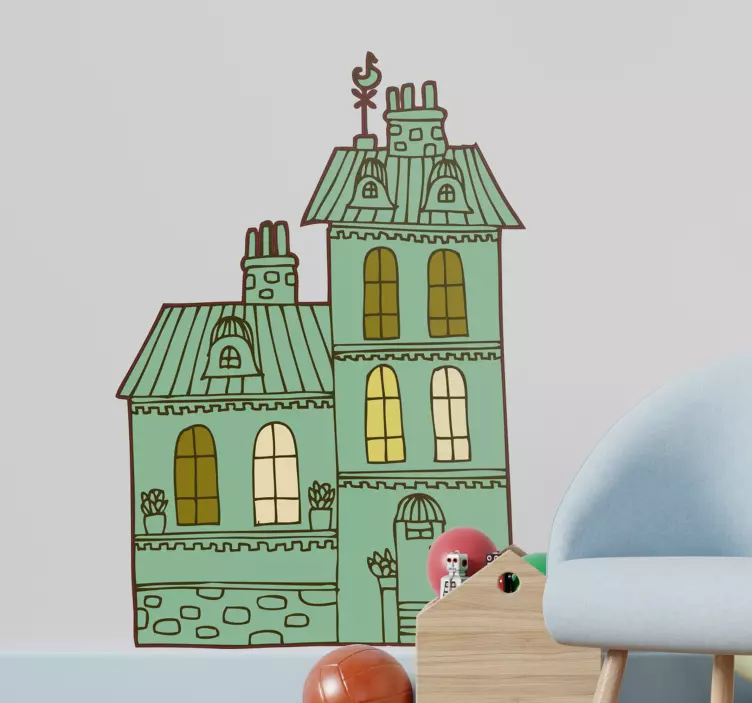 Vinilo decorativo ilustración pisos adosados - TenVinilo