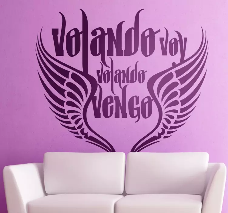 Vinilo decorativo letra volando voy - TenVinilo