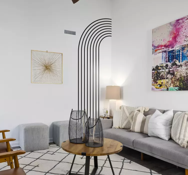 Vinilo líneas Medio arco abstracto - TenVinilo