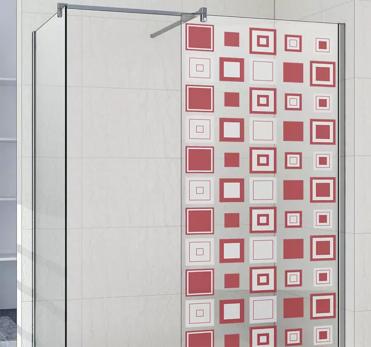 Vinilo adhesivo de mampara cuadrados geométricos - TenVinilo