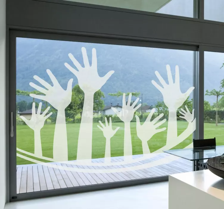 Vinilo decorativo manos alzadas - TenVinilo