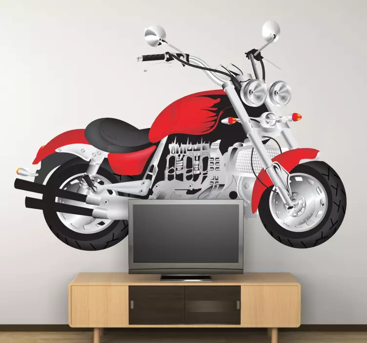 Vinilo decorativo moto roja - TenVinilo