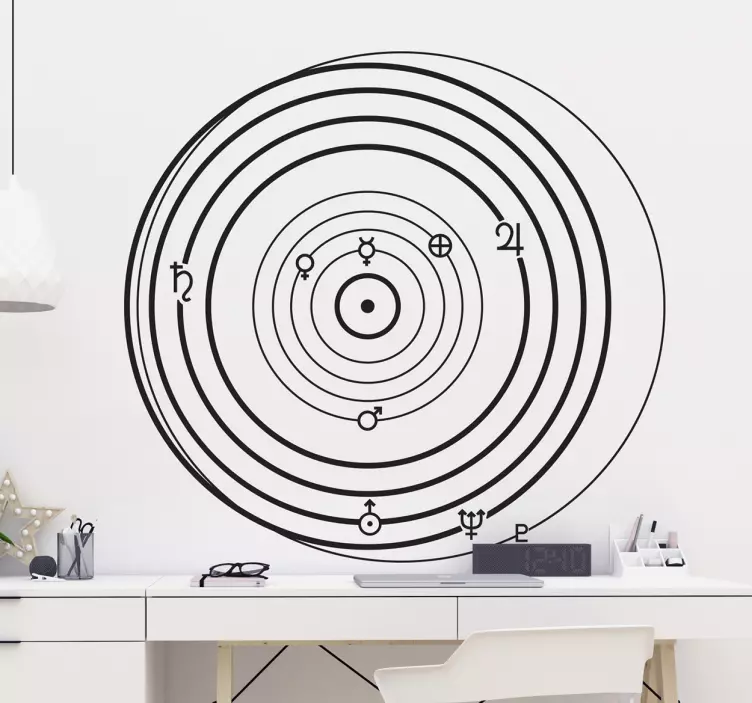 Vinilo decorativo órbitas sistema solar - TenVinilo