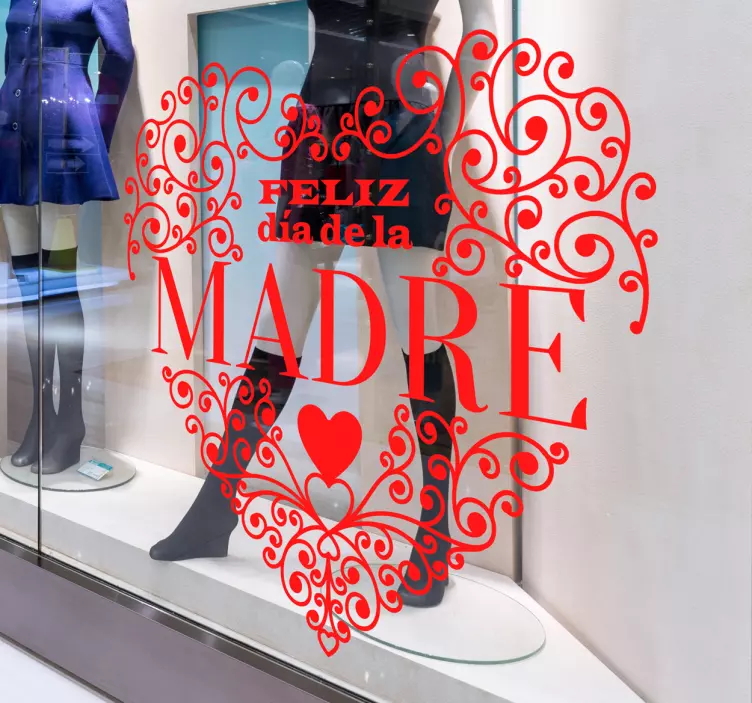 Vinilo escaparate ornamental día de la madre - TenVinilo