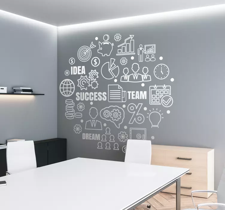 Vinilo para oficina ideograma de negociosIdeograma comercial - TenVinilo