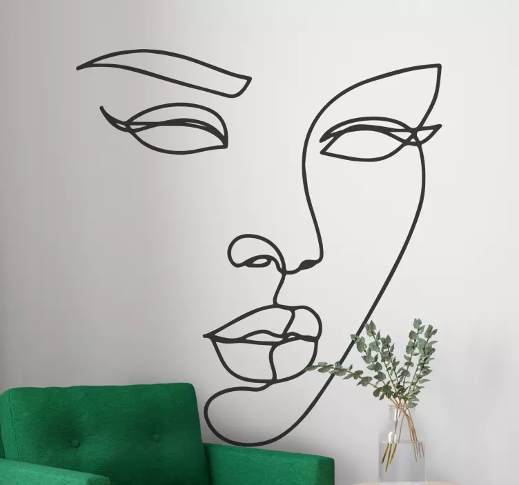 Vinilo persona Rostro de mujer minimalista - TenVinilo