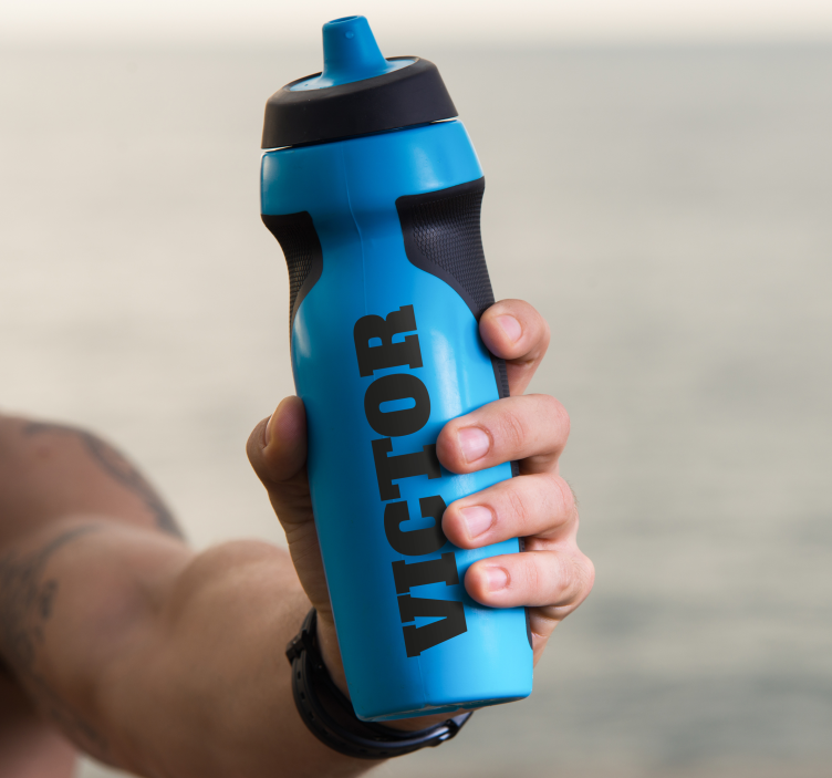 Vinilo decorativo personalizable bidon con nombre - TenVinilo