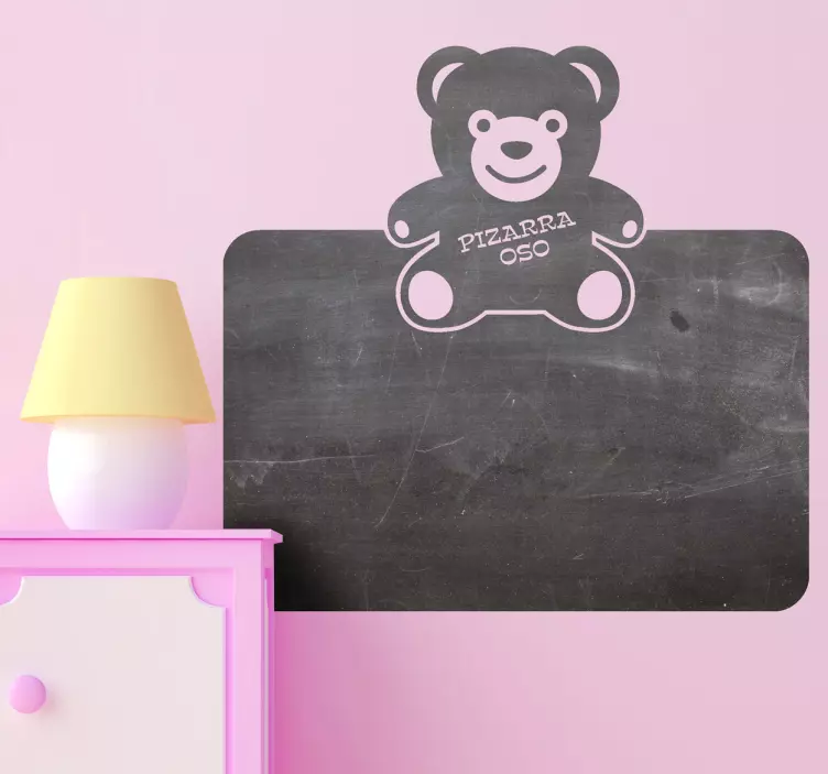 Vinilo decorativo pizarra oso peluche - TenVinilo