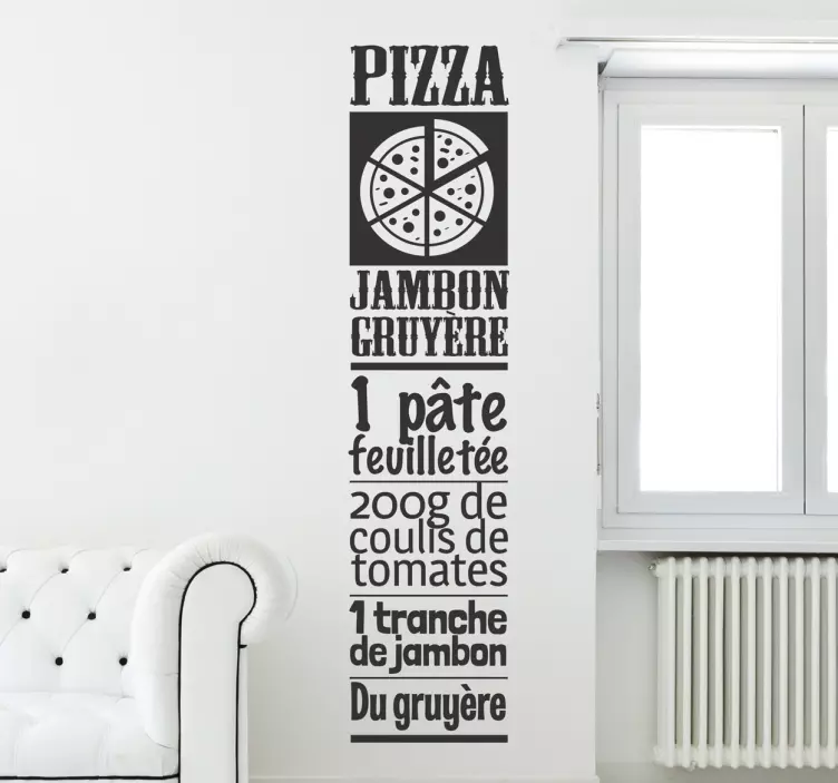 Vinilo decorativo pizza jambon gruyère - TenVinilo