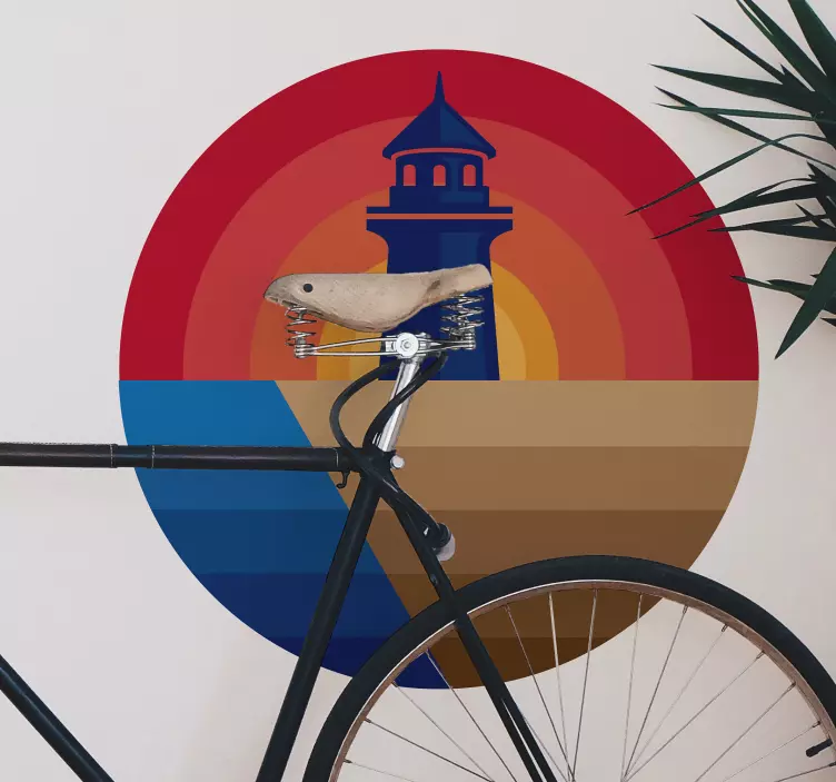 Vinilo decorativo playa y faro - TenVinilo