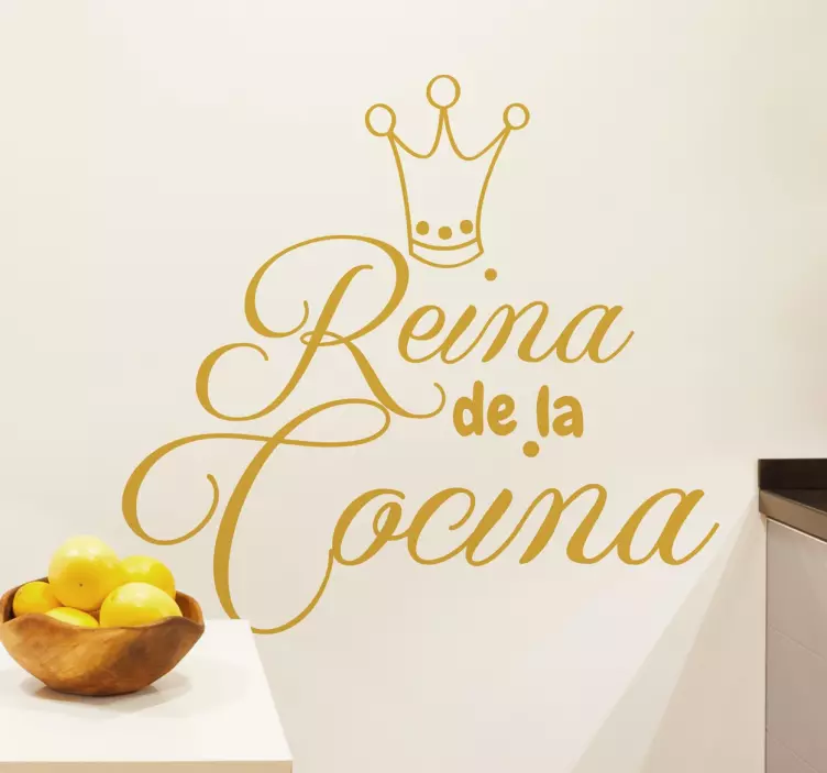 Vinilo decorativo reina de la cocina - TenVinilo