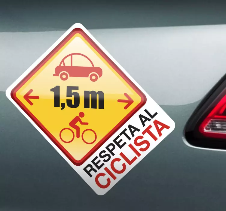 Vinilo decorativo respeto ciclista - TenVinilo