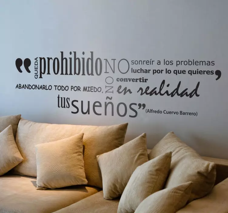 Vinilo frase sueños Cuervo Barrero - TenVinilo