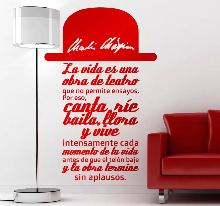 Vinilo frase texto Chaplin - TenVinilo