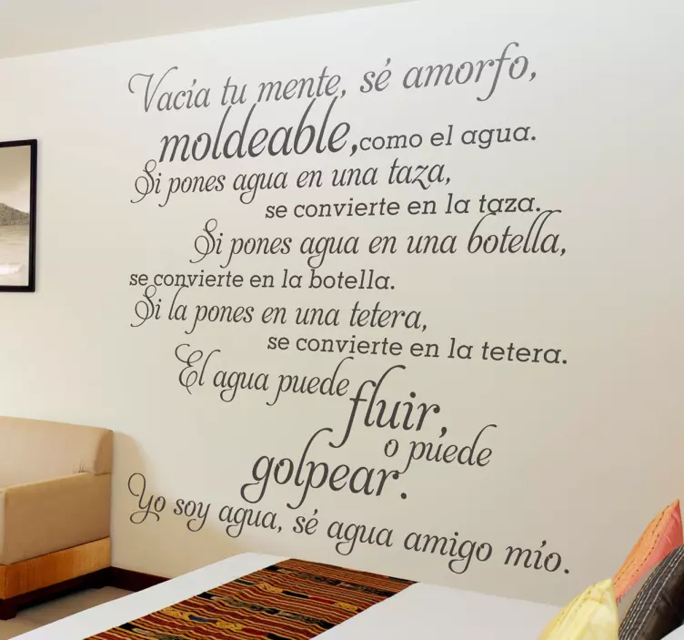 Vinilo decorativo texto sé agua - TenVinilo