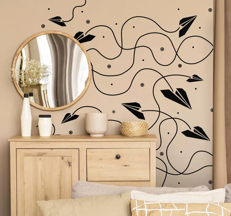 Vinilo decorativo textura aviones papel - TenVinilo