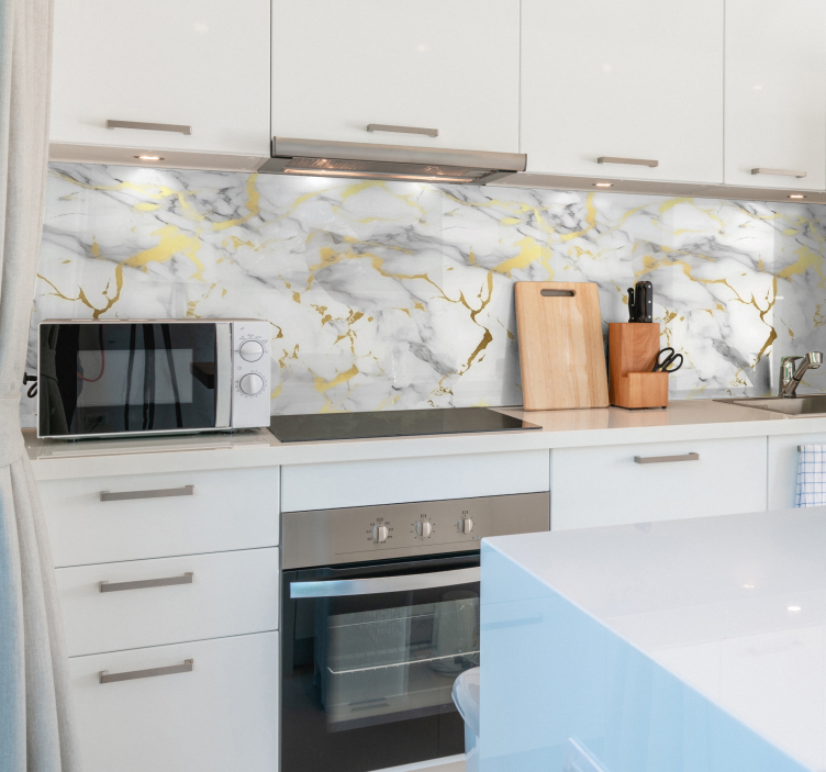 Vinilo con textura mármol blanco con venas doradas - TenVinilo