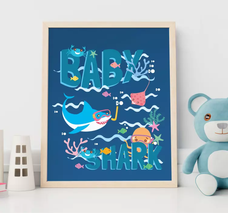 Vinilo dibujo Baby Shark personalizable - TenVinilo
