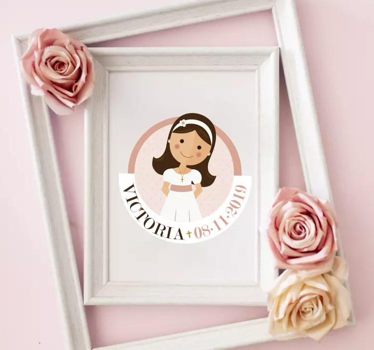 Vinilo dibujo mi primera comunión para niñas - TenVinilo