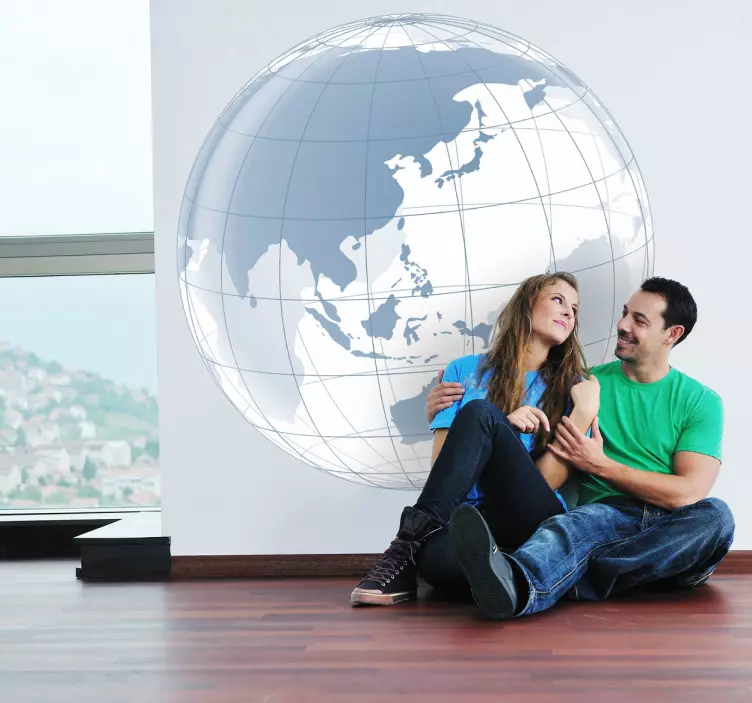 Vinilo diseño de globo terráqueo - TenVinilo