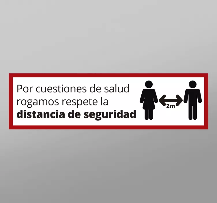 Pegatina distancia seguridad para puerta - TenVinilo