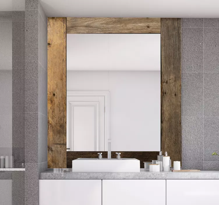 Vinilo de espejo de textura de madera vintage - TenVinilo