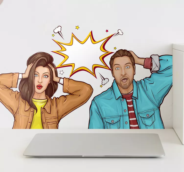 Vinilo expresión de personajes sorprendidos - TenVinilo