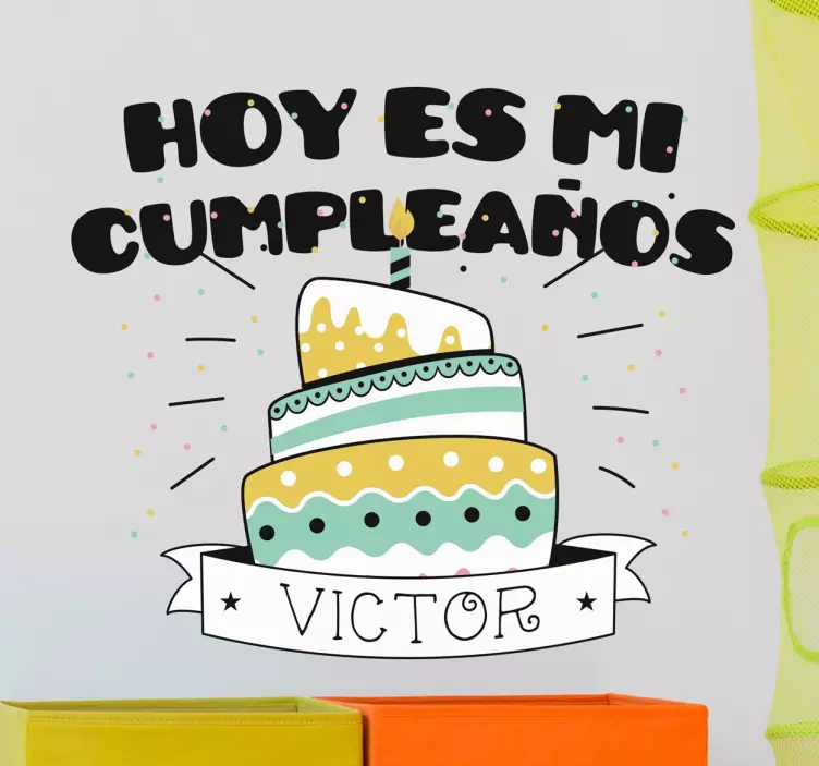 Vinilo felicitaciones de cumpleaños personalizable - TenVinilo