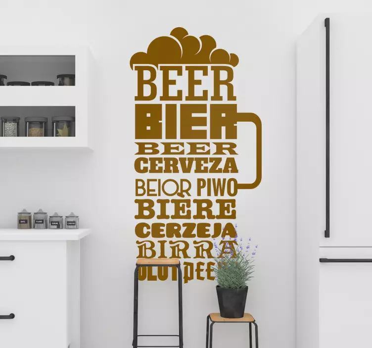 Vinilo frase Cerveza texto - TenVinilo