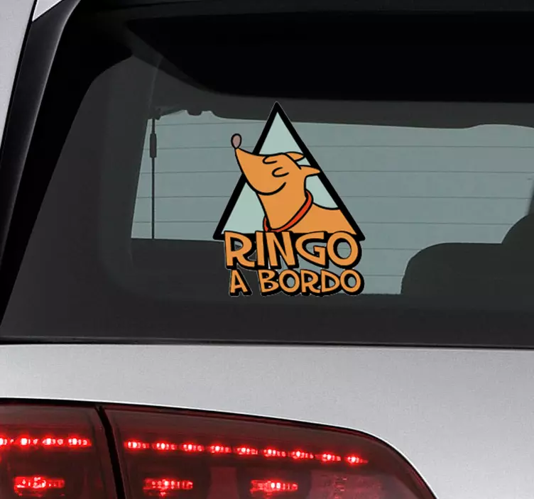 Vinilo frase perro a bordo personalizada - TenVinilo