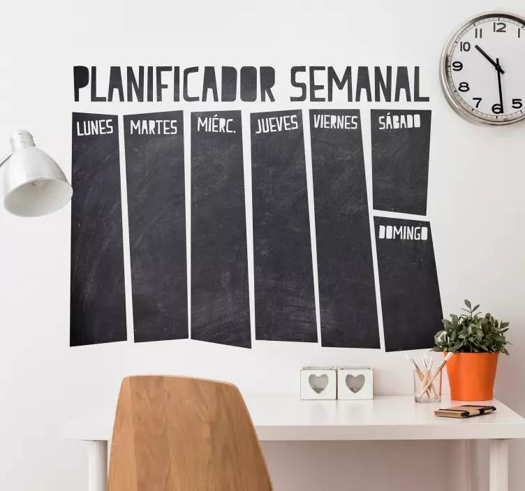 Vinilo frase planificador semanal tiza - TenVinilo