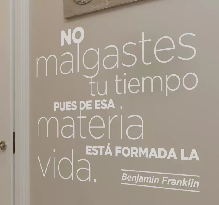 Vinilo frases sabias Benjamin Franklin - TenVinilo