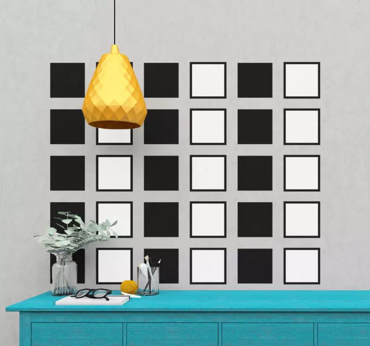 Vinilo geométrico patrones cuadrados geométricos - TenVinilo