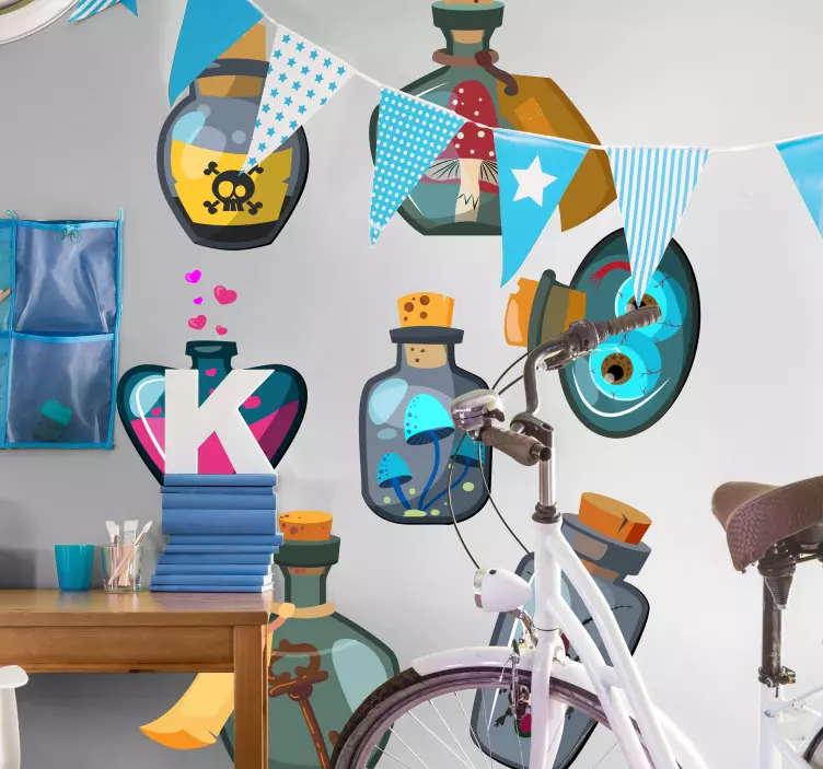 Pegatina Halloween botellas de pociones - TenVinilo