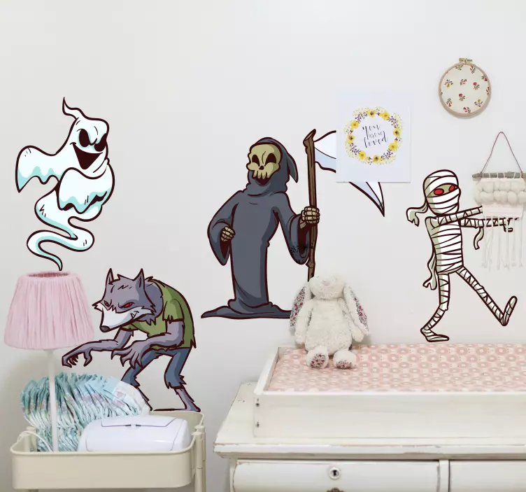 Vinilo Halloween colección de personajes espeluznantes - TenVinilo
