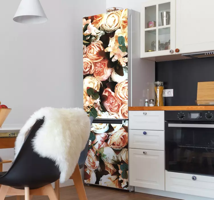 Vinilo para nevera ramo de flores coloridas - TenVinilo