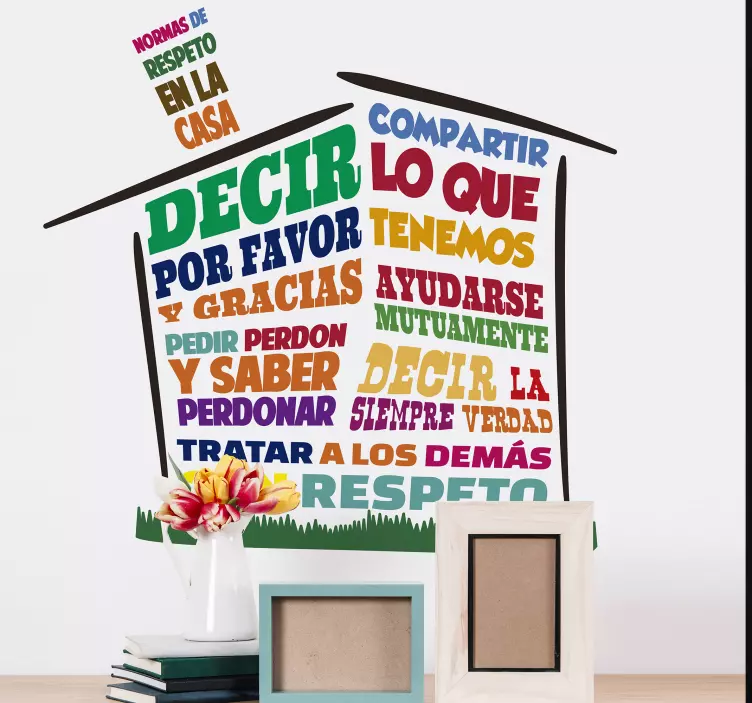 Vinilo hogar normas de respeto en la casa - TenVinilo