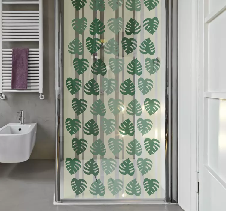 Vinilo mampara ducha translúcido costilla de adán - TenVinilo