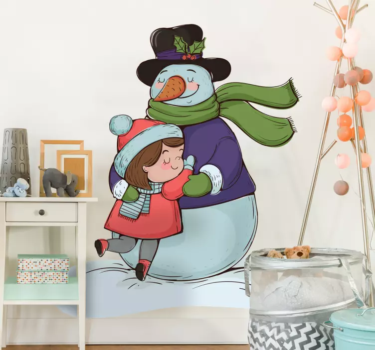 Vinilo infantil abrazo navideño - TenVinilo