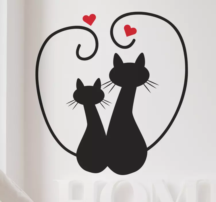 Vinilo infantil amor gatuno - TenVinilo