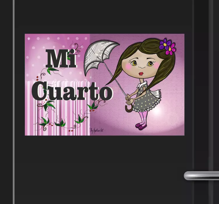 Vinilo infantil mi cuarto paraguas - TenVinilo