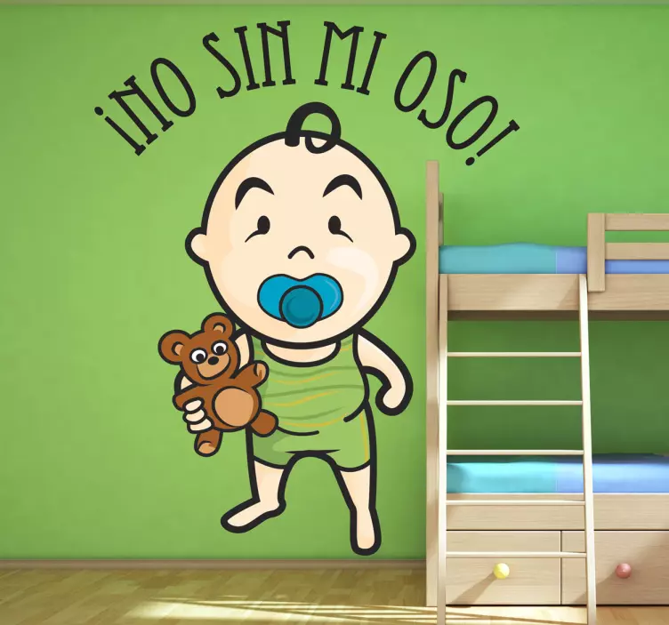 Vinilo infantil no sin mi oso - TenVinilo